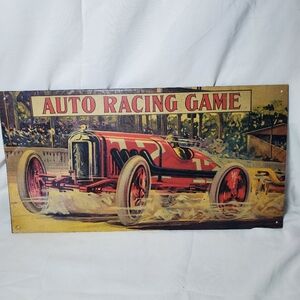 Auto Racing Game Vintage 1995 Retro Car Metal Sign Desperate Enterprises RARE